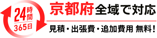 京都府全域で対応！見積・出張費・追加費用無料！