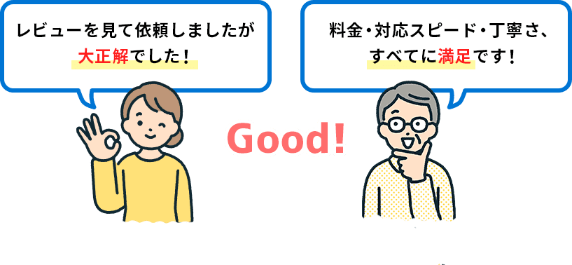 レビューを見て依頼しましたが大正解でした！全てに満足です！